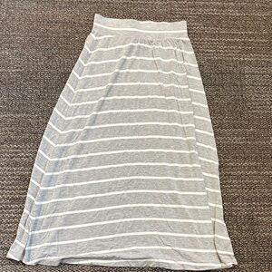 Chic Gray Striped Kids Maxi Skirt